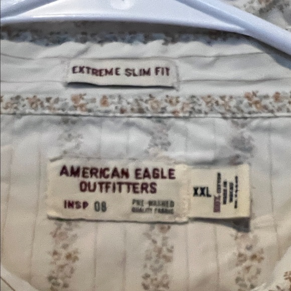 American Eagle Outfitters Floral Pattern Shirt Men’s XXL Extreme Slim Fit - Picture 2 of 6